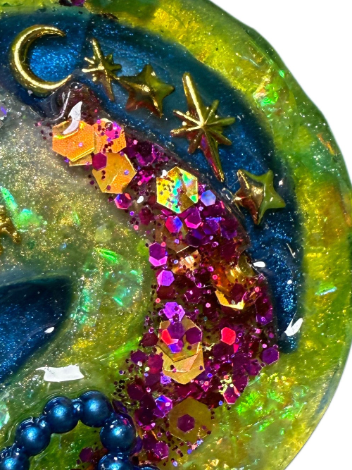 Unicorn glitter dog jewel tag