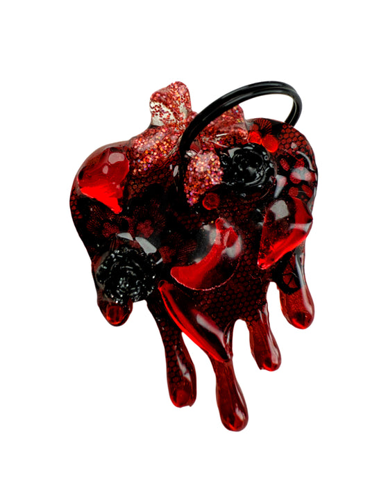 The Vampup's Ghoulfriend - My Dripping Heart Vamp Lace - Jewel tag for dogs