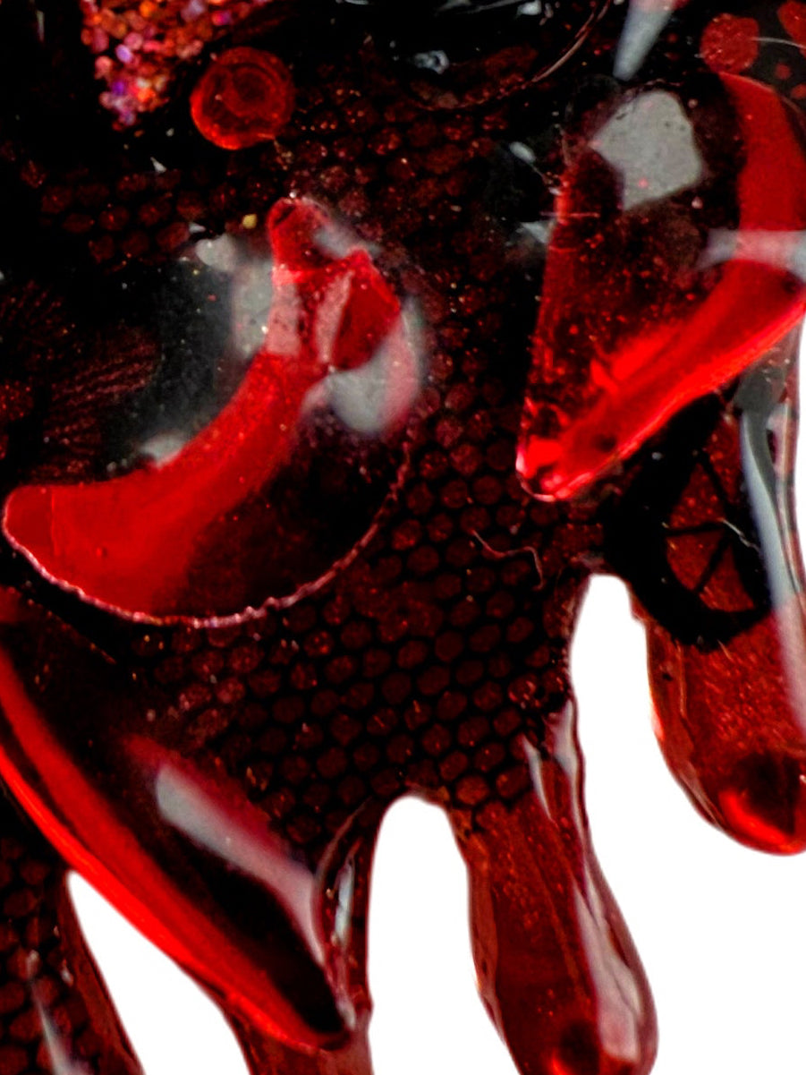 The Vampup's Ghoulfriend - My Dripping Heart Vamp Lace - Jewel tag for dogs