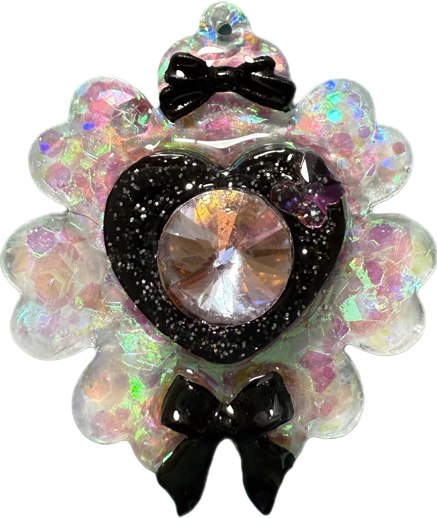 Flowers - Preppy Heart Flower Jewel tag for dogs