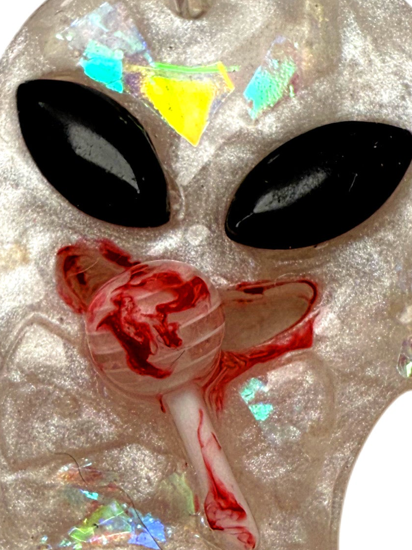 The Vampup's Ghoulfriend - Ghostie Lolly Yum - Jewel tag for dogs