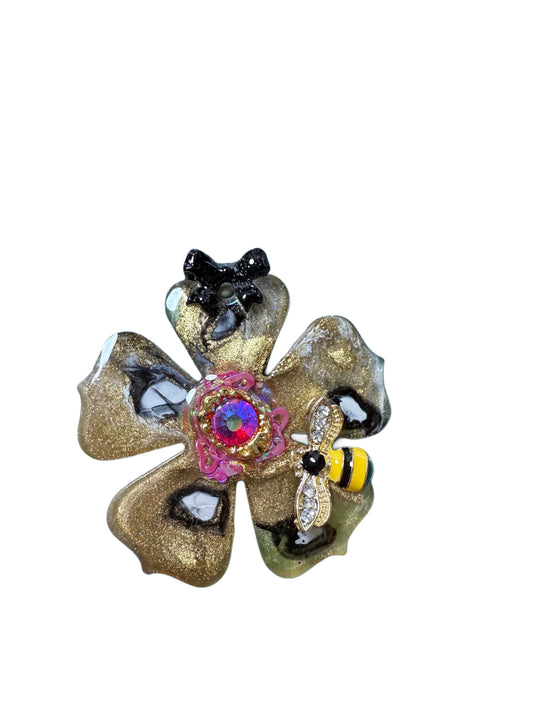 Flower Save the Bees - Jewel tag for dogs