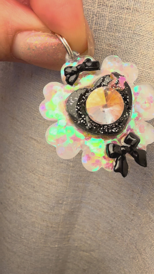 Flowers - Preppy Heart Flower Jewel tag for dogs