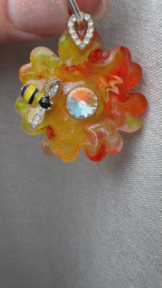 Flower Save the Bees - Jewel tag for dogs