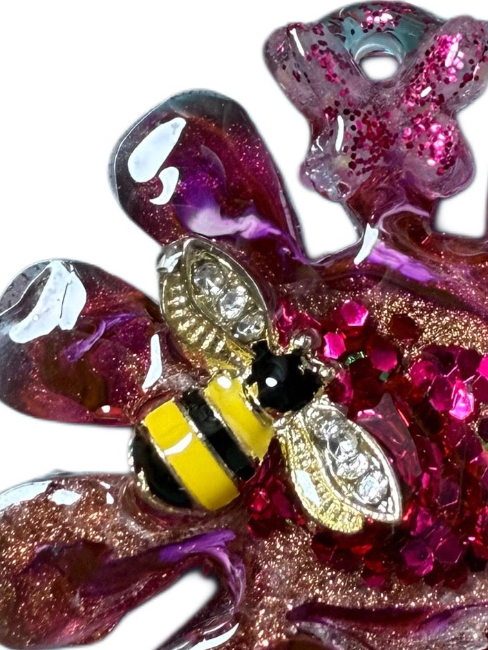 Flower Save the Bees - Jewel tag for dogs