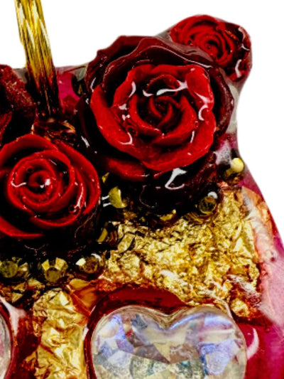 skull roses dog jewel tag 